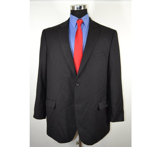 Caravelli 46R Sport Coat Blazer Suit Jacket Black